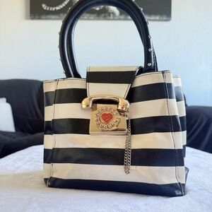 Betsy Johnson CUTE & RARE Black & White Striped Telephone Purse 📞 👛